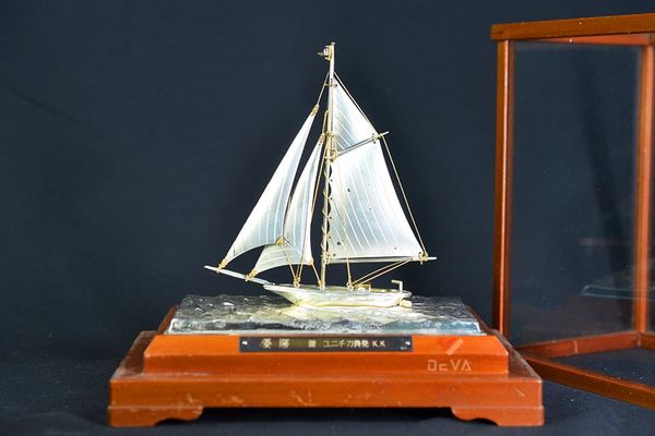 Mô Hình Bạc Trang Trí Thuyền 1 Cột Buồm MHB04