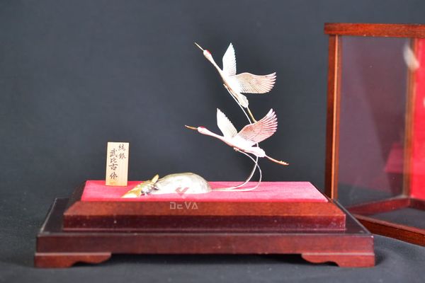 Mô Hình Bạc Trang Trí Chủ Đề Rùa Và Hạc MHB01