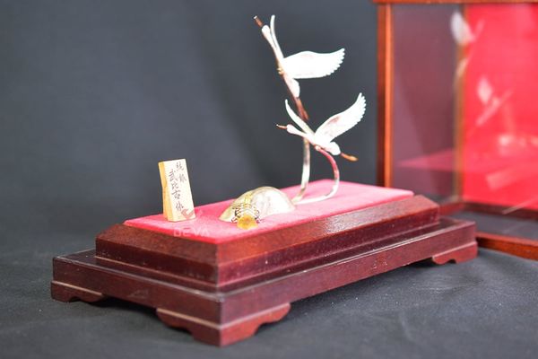 Mô Hình Bạc Trang Trí Chủ Đề Rùa Và Hạc MHB01