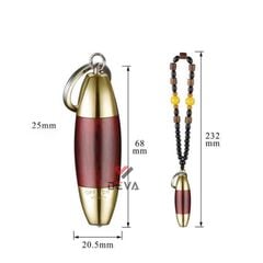 Móc khóa bật lửa mini bọc gỗ kèm đèn LED WD869