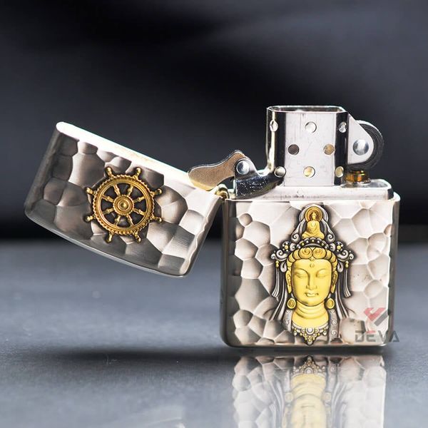 Set Zippo Armor Phật và Chén Hoa Sen ZN201