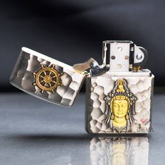 Set Zippo Armor Phật và Chén Hoa Sen ZN201