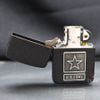 Zippo Tái bản 1941 Sơn Đen Sần Ốp Logo US Army Z211