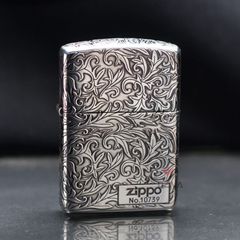 Zippo Armor Khắc Nổi Hoa Văng Trắng Cổ Điển Bản Giới Hạn ZN56