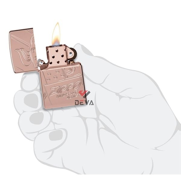 Zippo Armor Script Logo Collectible Rose Gold Z26