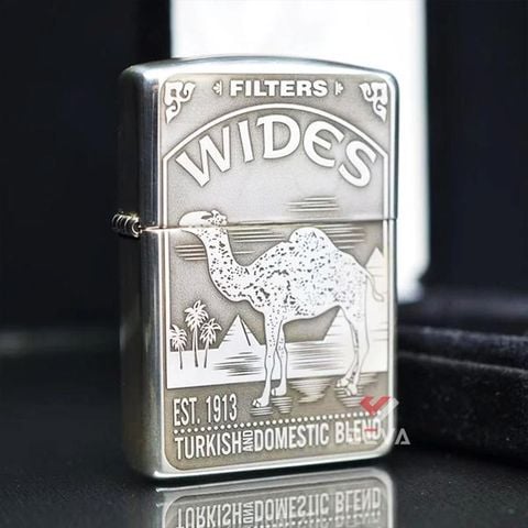 Zippo Bạc Khối Armor Khắc Hoạ Chủ Đề Camel BK49