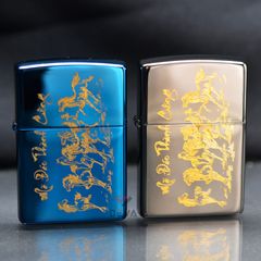 Zippo Sơn Khắc Chủ Đề Mã Đáo Thành Công Mạ Vàng ZK98
