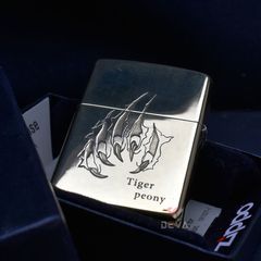 Zippo Armor Khắc Chủ Đề Hổ Và Hoa Mẫu Đơn Tiger Peony ZD76