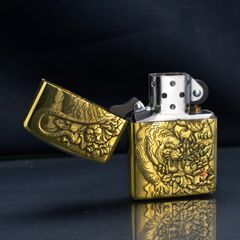 Zippo Armor Khắc Chủ Đề Hổ Và Hoa Mẫu Đơn Tiger Peony ZD76