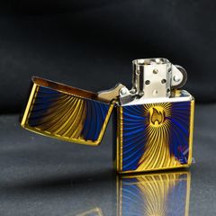 Zippo Đồng Cháy Khắc Nổi Vòng Xoáy Logo Zippo ZN305