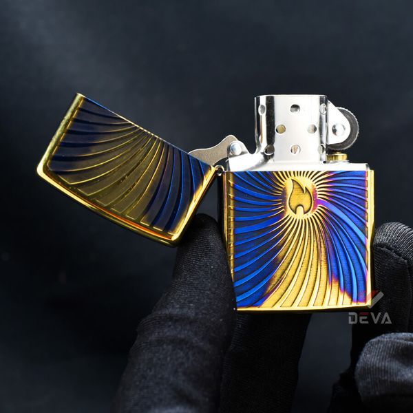 Zippo Đồng Cháy Khắc Nổi Vòng Xoáy Logo Zippo ZN305
