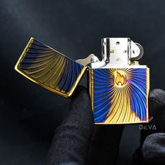 Zippo Đồng Cháy Khắc Nổi Vòng Xoáy Logo Zippo ZN305
