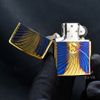 Zippo Đồng Cháy Khắc Nổi Vòng Xoáy Logo Zippo ZN305