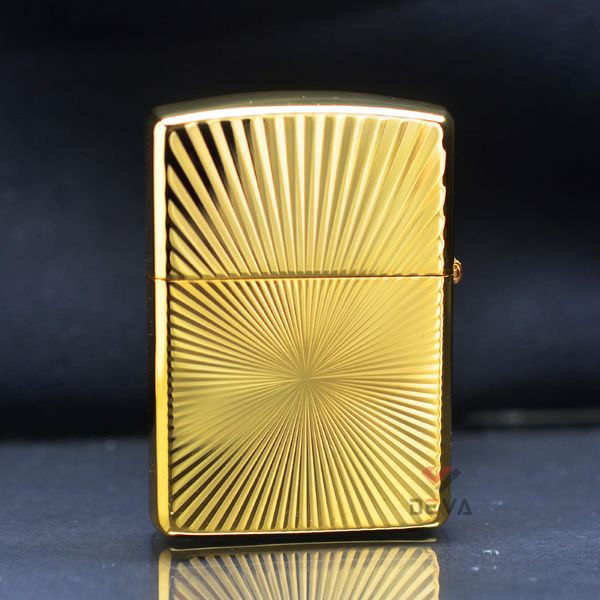 Zippo Armor Mạ Vàng Ốp Emblem Tượng Phật Phát Quang ZN35