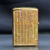 Zippo Khảm Trai Khắc Bát Nhã Tâm Kinh Mạ Vàng ZN129