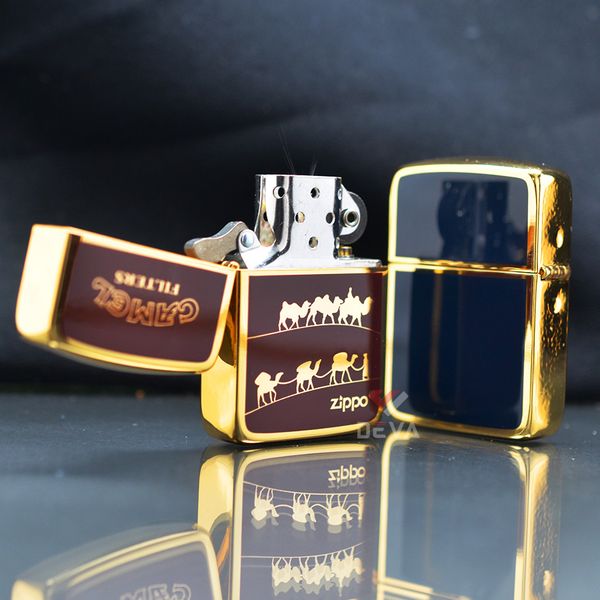 Zippo Tái Bản 1941 Mạ Vàng Sơn Chủ Đề Thương Hiệu Camel ZN176