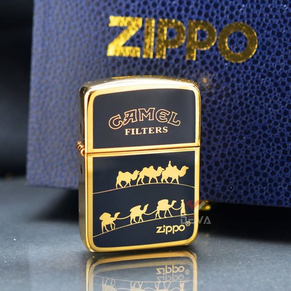 Zippo Tái Bản 1941 Mạ Vàng Sơn Chủ Đề Thương Hiệu Camel ZN176