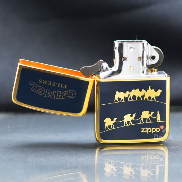 Zippo Tái Bản 1941 Mạ Vàng Sơn Chủ Đề Thương Hiệu Camel ZN176