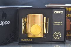 Zippo Armor Kỷ Niệm Ngày Sinh Nhà Sáng Lập Zippo Gold Plate Founder's Day Z16 Collectible