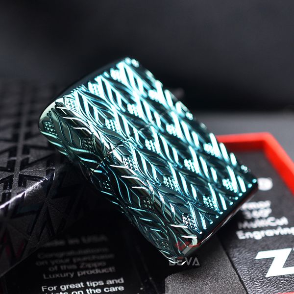 Zippo Armor Xanh Ngọc Bích Khắc Rồng Elegant Dragon Design Z336