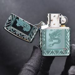Zippo Armor Xanh Ngọc Bích Khắc Rồng Elegant Dragon Design Z336