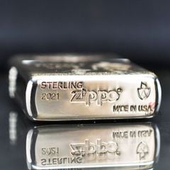 Zippo Bạc Khối Armor Khắc Chìm Chủ Đề Cha Con Father's Day BK05