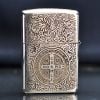Zippo Bạc Khối Khắc Chủ Đề Cây Thánh Giá Trừ Tà Constantine BK68