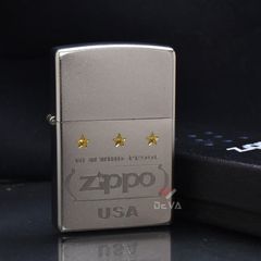 Zippo Satin Khắc New Wind-proof Zippo Kèm Ngôi Sao Vàng ZK21