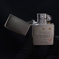 Zippo Satin Khắc New Wind-proof Zippo Kèm Ngôi Sao Vàng ZK21