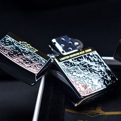 Bật lửa Zorro hoa văn Venetian viền ngang mạ vàng giới hạn Z92067