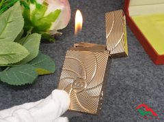 Bật Lửa ST Dupont Hồng Kông Vân Ngang Kẻ Đường Xoắn Ốc D127