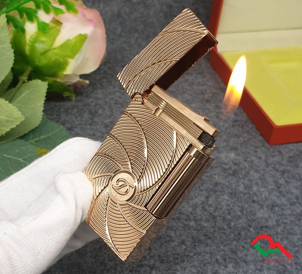 Bật Lửa ST Dupont Hồng Kông Vân Ngang Kẻ Đường Xoắn Ốc D127