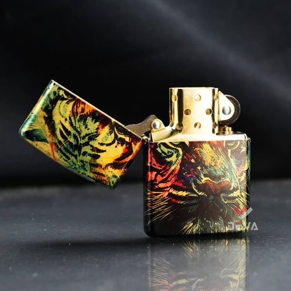 Zippo Tranh Sơn Dầu Chủ Đề Con Hổ Colorful Tiger Design Z164