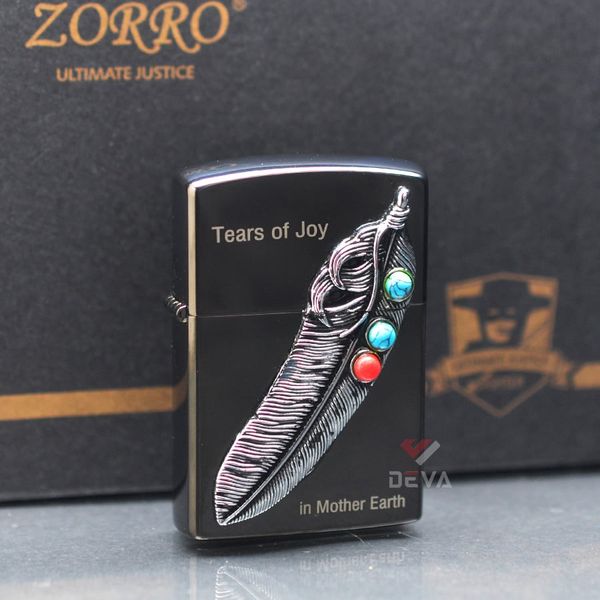 Zorro gắn emblem lông chim thổ dân ốp đá Z9667
