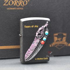 Zorro gắn emblem lông chim thổ dân ốp đá Z9667