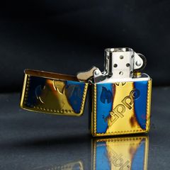 Zippo Đồng Cháy Khắc Chìm Logo Và Ngọn Lửa Zippo ZN314