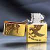 Zippo Vintage Mạ Vàng Ốp Emblem Đại Bàng Tung Cánh ZN144