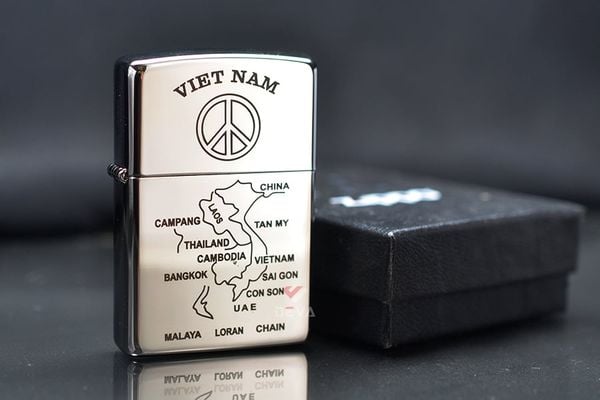 Zippo Mẫu Lính Mỹ Khắc Tay Bản Đồ Việt Nam ZK56