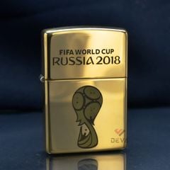 Zippo Khắc Laser Logo Cúp Bóng Đá Thế Giới World Cup 2018 Russia ZK24