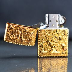 Zippo Mỹ chính hãng mạ vàng khắc sâu hoa mơ Umehana Z225