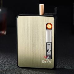 Hộp đựng thuốc lá Focus loại 10 điếu size 6.5mm kèm bật lửa điện nhiệt JD YH060