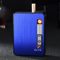 Hộp đựng thuốc lá Focus loại 10 điếu size 6.5mm kèm bật lửa điện nhiệt JD YH060