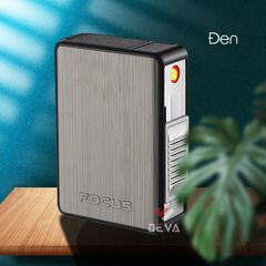 Hộp đựng thuốc lá Focus chứa 20 điếu loại 6.5mm kèm bật lửa điện nhiệt JD YH065