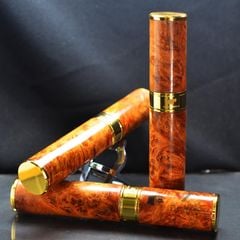 Ống đựng Xì Gà 1 điếu gỗ nu hoa huyết long OG01