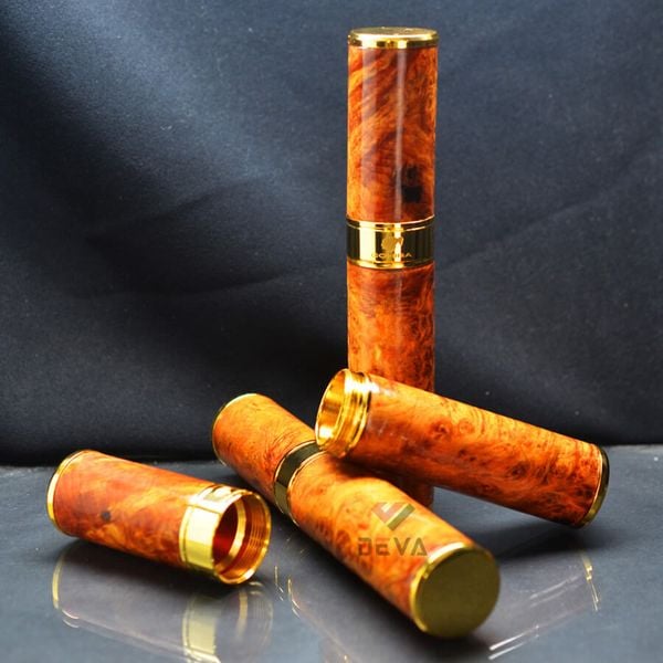 Ống đựng Xì Gà 1 điếu gỗ nu hoa huyết long OG01