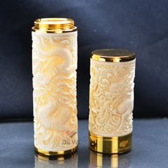 Ống xương đựng Cigar 1 điếu cao cấp khắc nổi tứ linh OX01