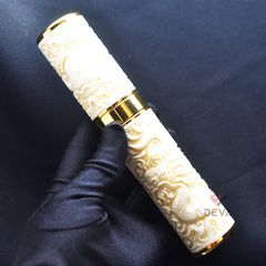 Ống xương đựng Cigar 1 điếu cao cấp khắc nổi tứ linh OX01