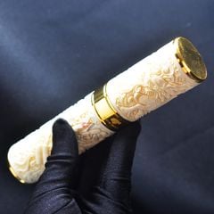 Ống xương đựng Cigar 1 điếu cao cấp khắc nổi tứ linh OX01