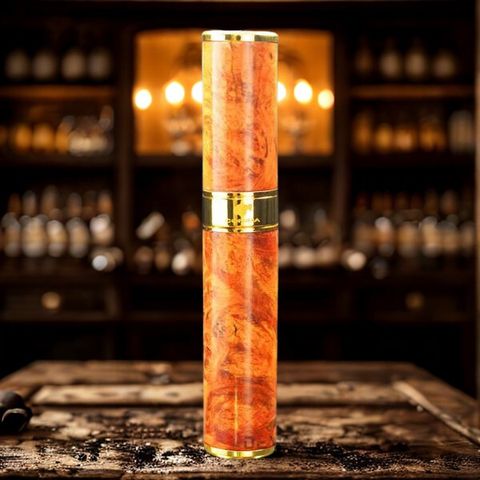 Ống đựng Xì Gà 1 điếu gỗ nu hoa huyết long OG01