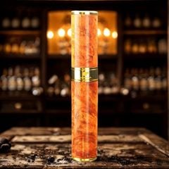 Ống đựng Xì Gà 1 điếu gỗ nu hoa huyết long OG01